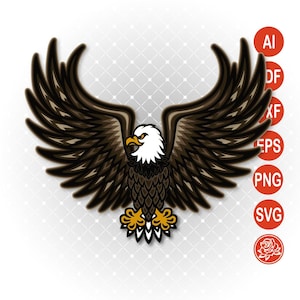 Bald Eagle 3d layered mandala SVG