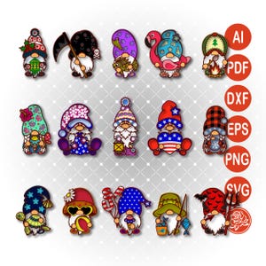 Seasonal Gnome SVG Bundle | DIY Layered Paper Cutting Design