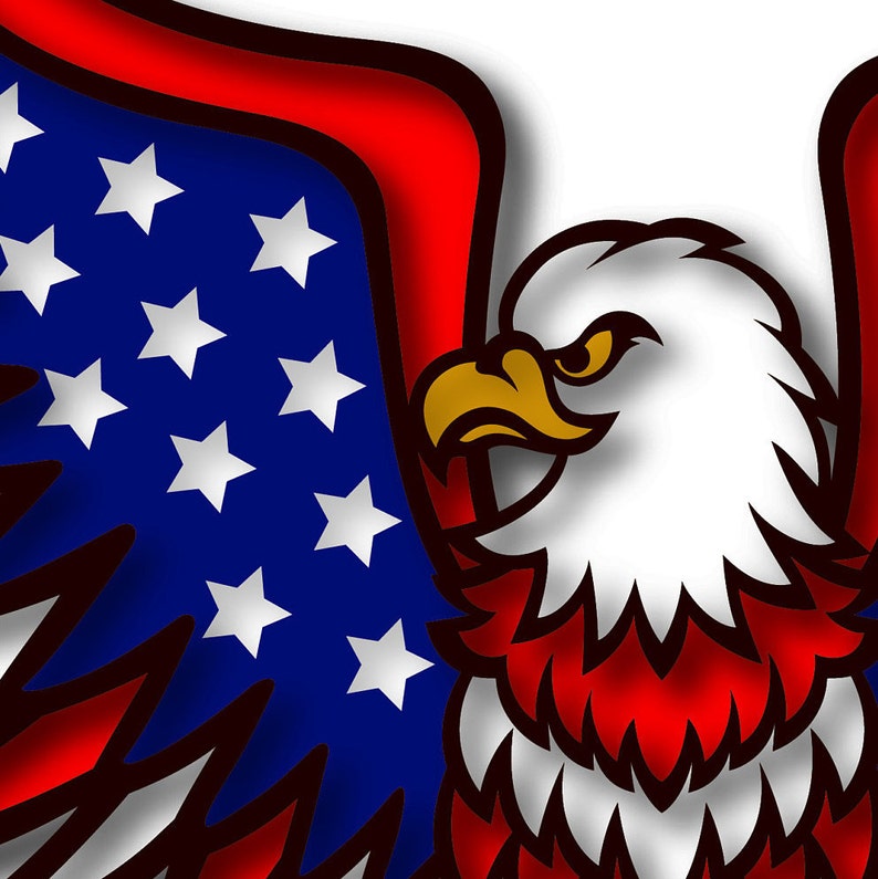 Download American eagle 3d layered mandala SVG Patriotic eagle with ...