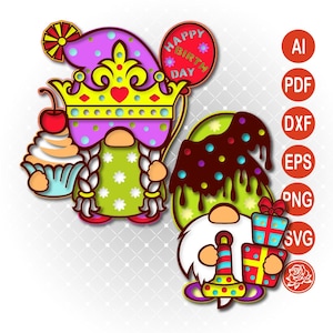 3D Layered Birthday Gnome SVG | DIY Party Decor Cut Files