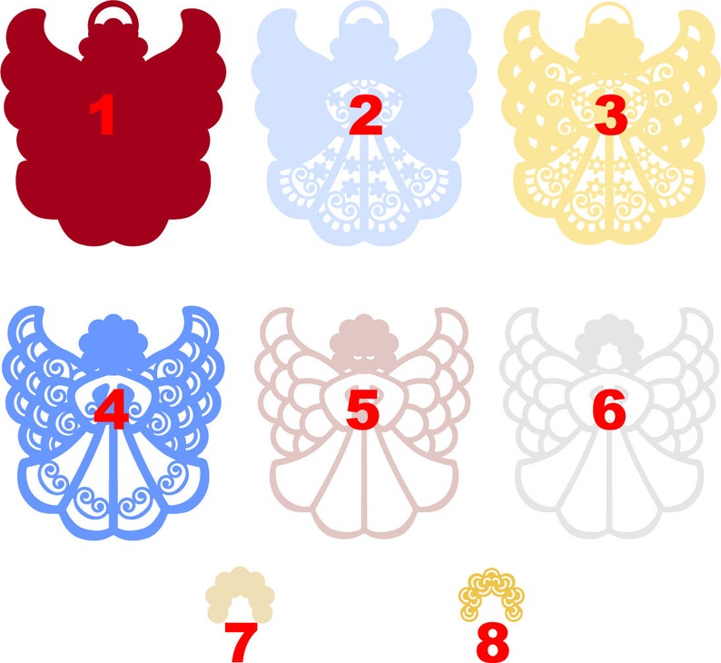 Download 3D layered mandala angel SVG Christmas angel for cutting ...