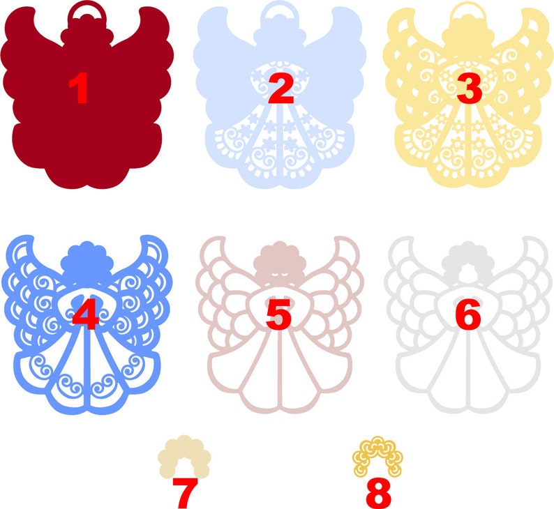 Download 3D layered mandala angel SVG Christmas angel for cutting | Etsy
