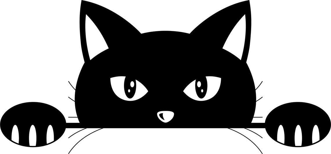 Cats SVG Peeping Black Cat Cut File for Cricut Silhouette | Etsy