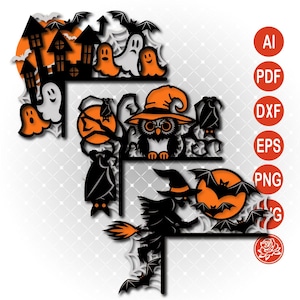 Ensemble de coins de porte Halloween SVG