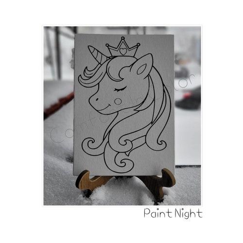 Unicorn Crown Predrawn Canvas to Paint Unicorn Party Favors Etsy