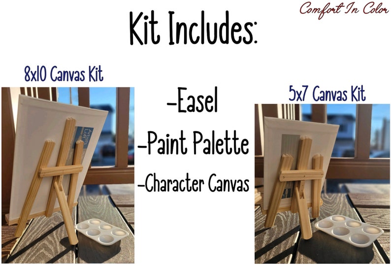 Kids Paint Party Pre Drawn Canvas Ready to Paint DIY Paint Etsy