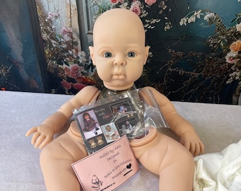Authentic Bo-Elle Reborn Doll Kit by Adrie Stoete with Lauscha eyes, body, COA