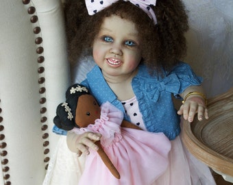 OOAK Reborn Art Doll - Biracial Baby Girl - Collectible Deborah Bowe Les Enfants
