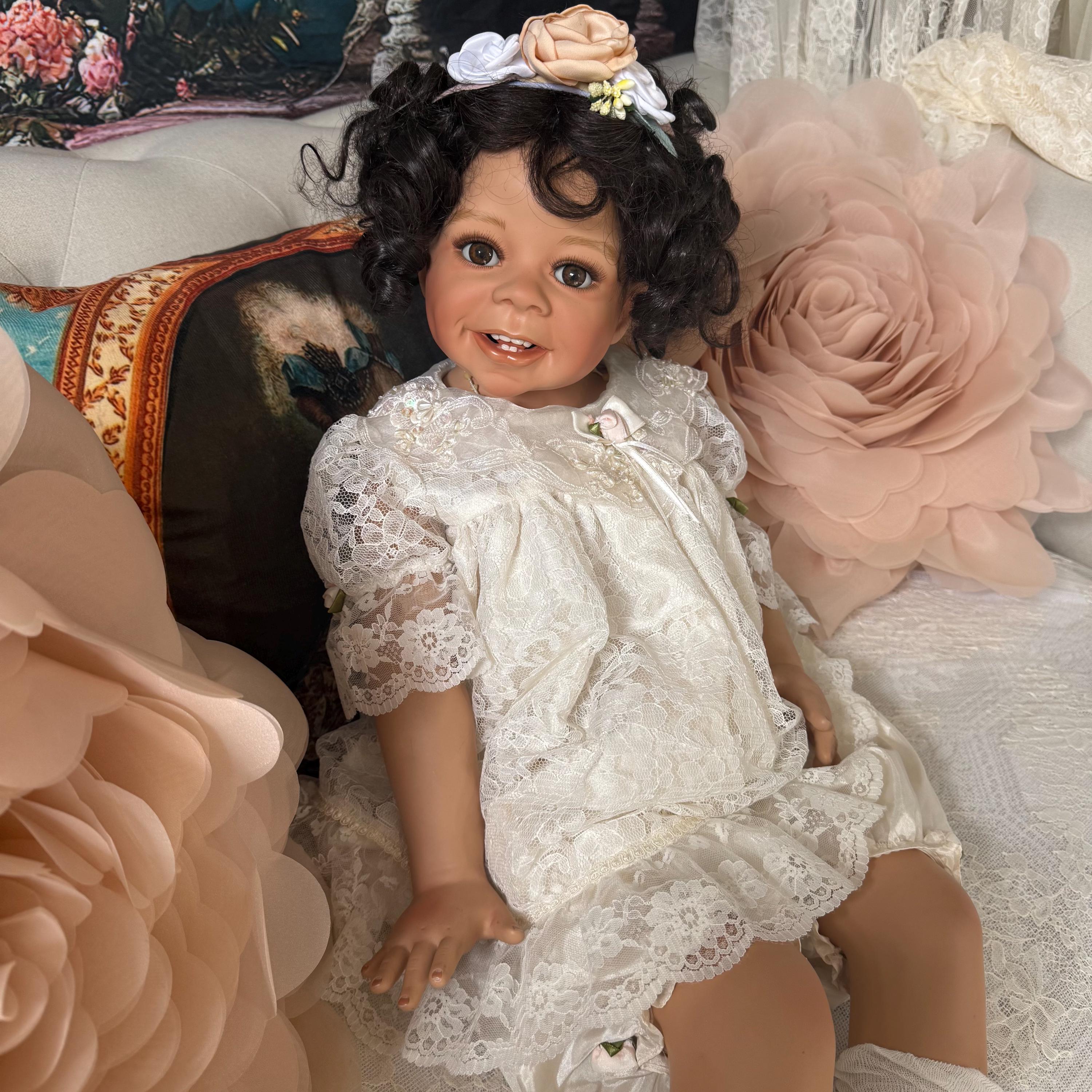 Poupée d'artiste Monika Levenig poupée en porcelaine 64 cm. Excellent état