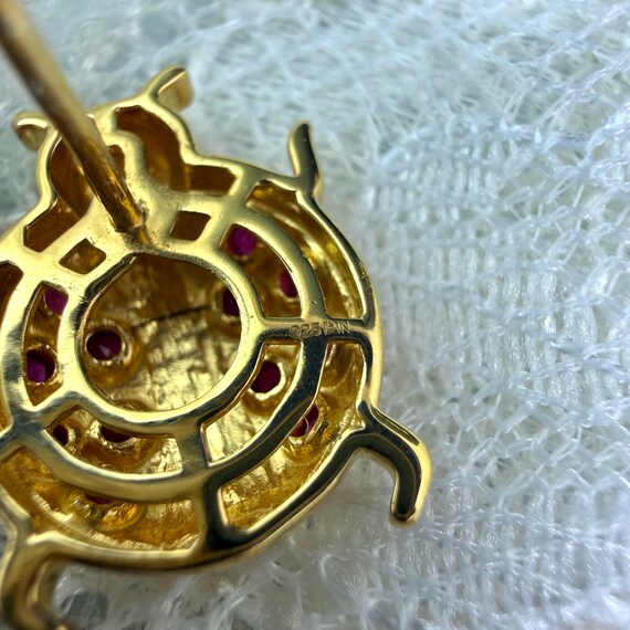 Rarities Ruby Ladybug Stud Earrings, 18K Gold ove… - image 6