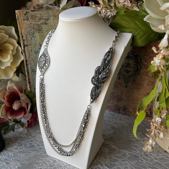 Multi Strand Statement Layered Necklace Handcraft… - image 4