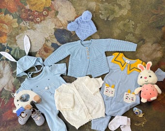 Reborn Doll Coming Home Set, Hand Knit Baby Clothes, 3-6 Months