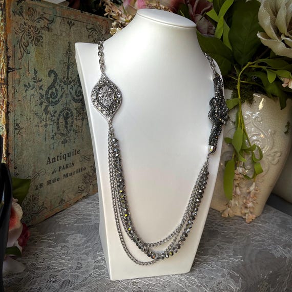 Multi Strand Statement Layered Necklace Handcraft… - image 2