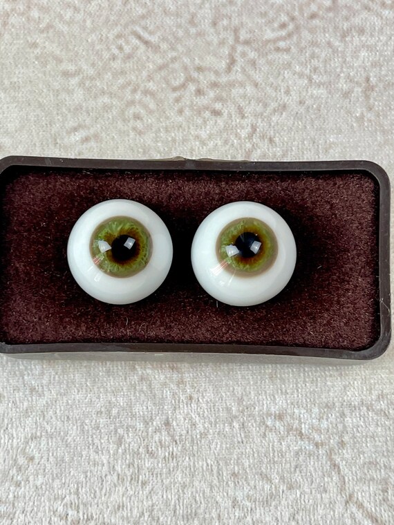 Yeux Pour Poupée Ancienne - 22mm - Noisette (Hazel) - Soufflés à La Bouche - Mouth Blown