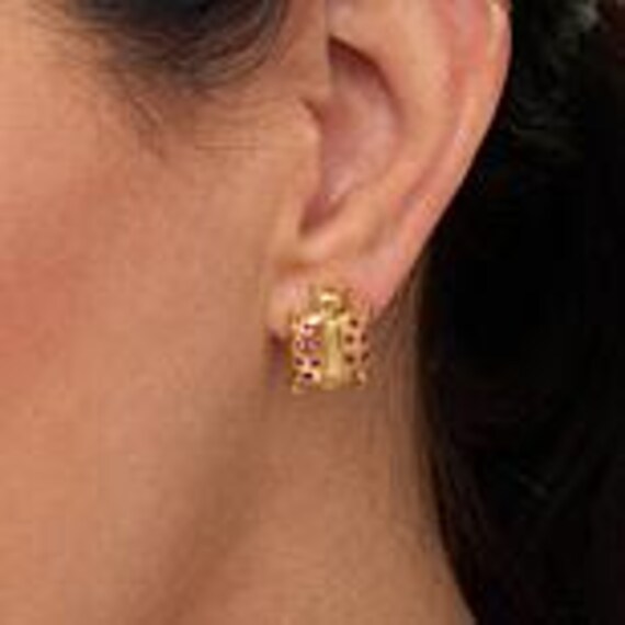 Rarities Ruby Ladybug Stud Earrings, 18K Gold ove… - image 2