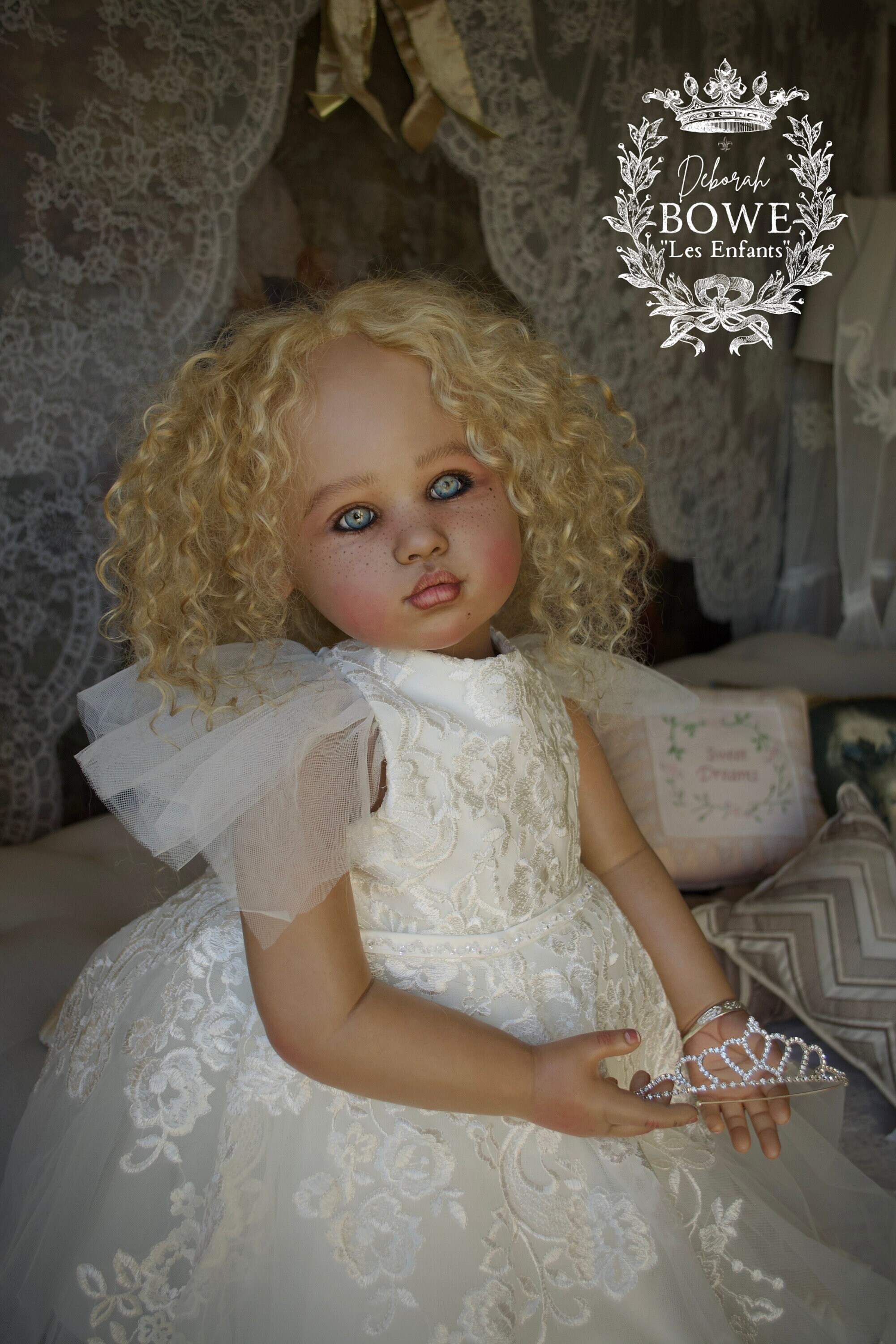 32in Huge Reborn Baby Louisa Painted Kits Hand-Rooted Hair
