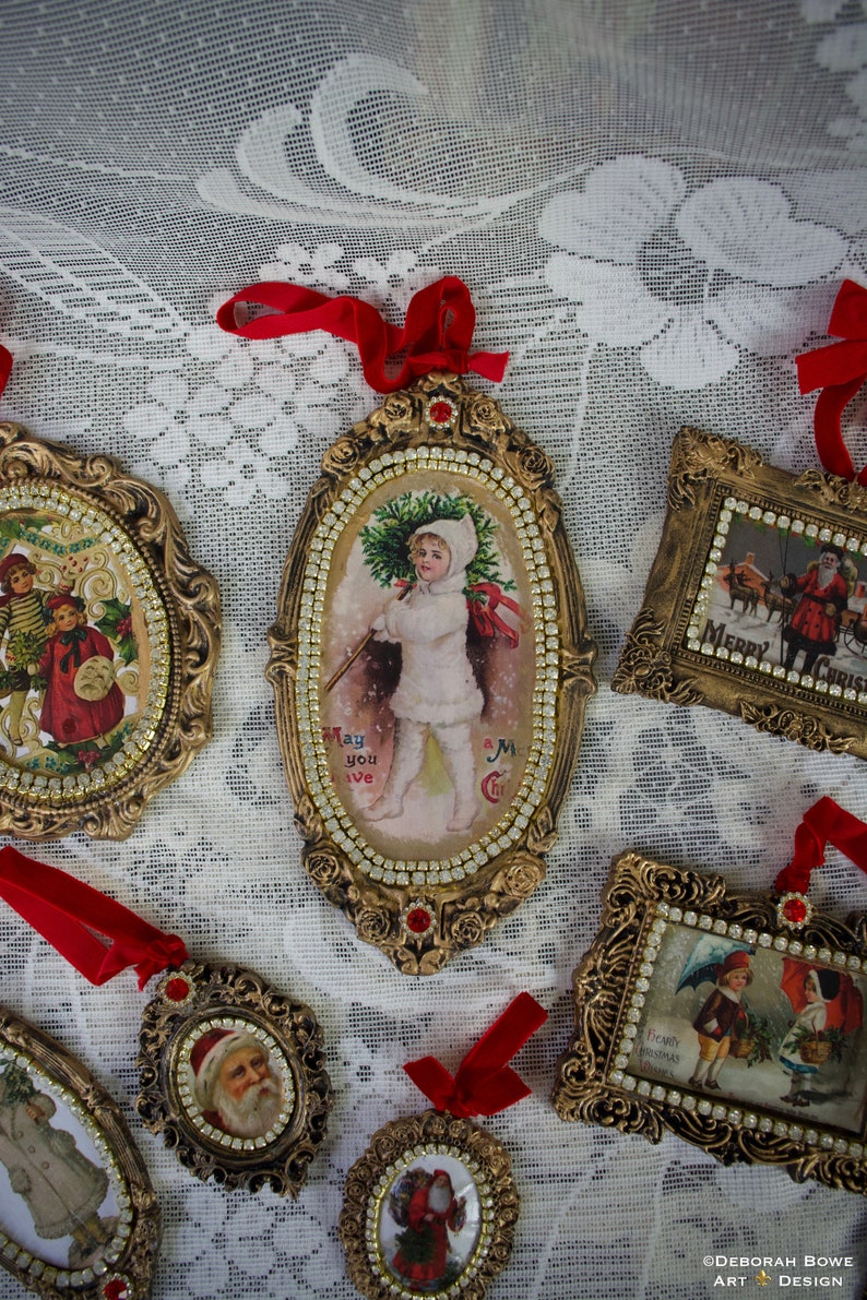 Victorian Christmas Ornaments Set of 8 Handcrafted Etsy