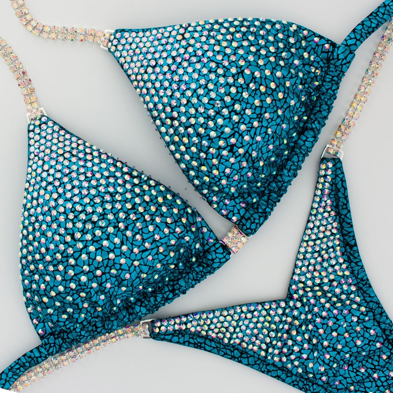 Custom NPC Competition Bikini – Turquoise Avatar IFBB Bodybuilding ...