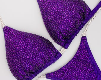Custom NPC Competition Bikini – Purple IFBB Crystal Posing Suit