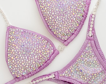Custom NPC Competition Bikini – Lilac IFBB Crystal Posing Suit
