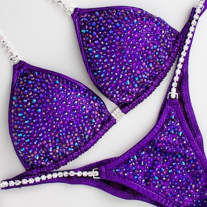 Purple Bikini Competition Suit | Made to Order | Wellness/Figure/Physique options | Size/Cut confirmed after order | 1-Week Delivery Option
