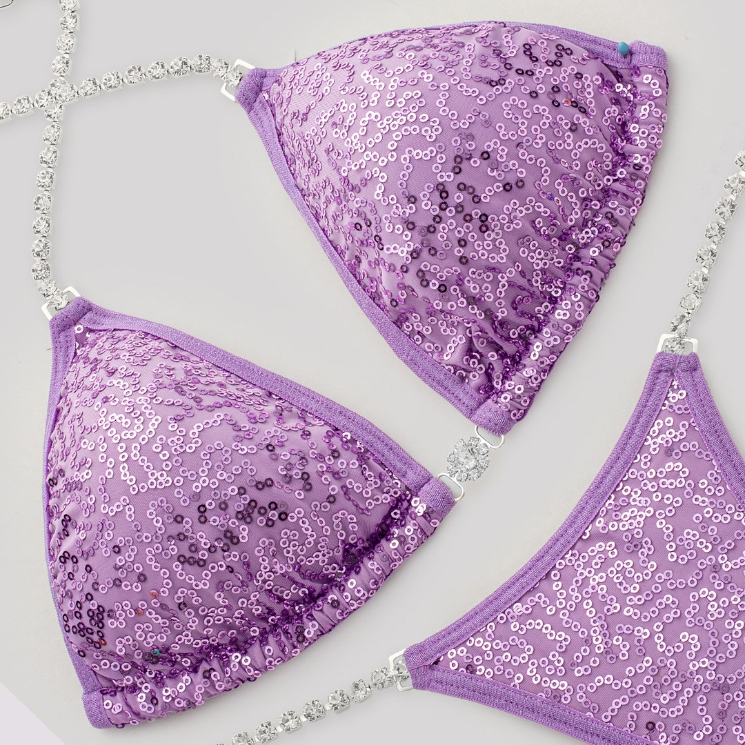 Lilac Sequin Competition Bikini Includes Bra Pads 4 Bottom - Etsy
