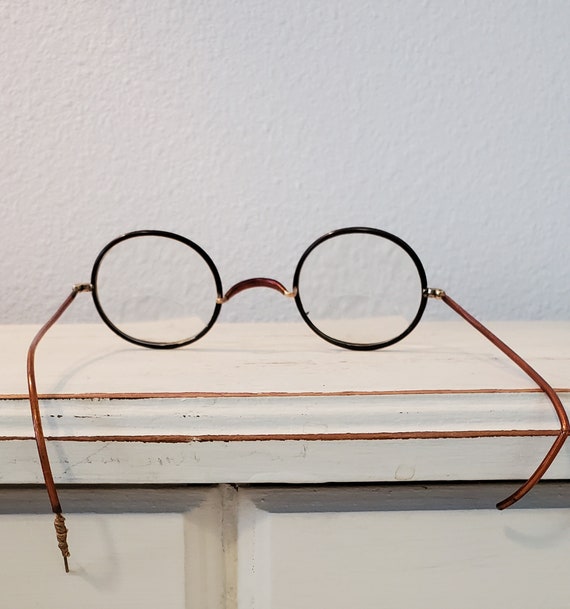 1920s Antique Bronze Metal Bifocal Eyeglasses / S… - image 10