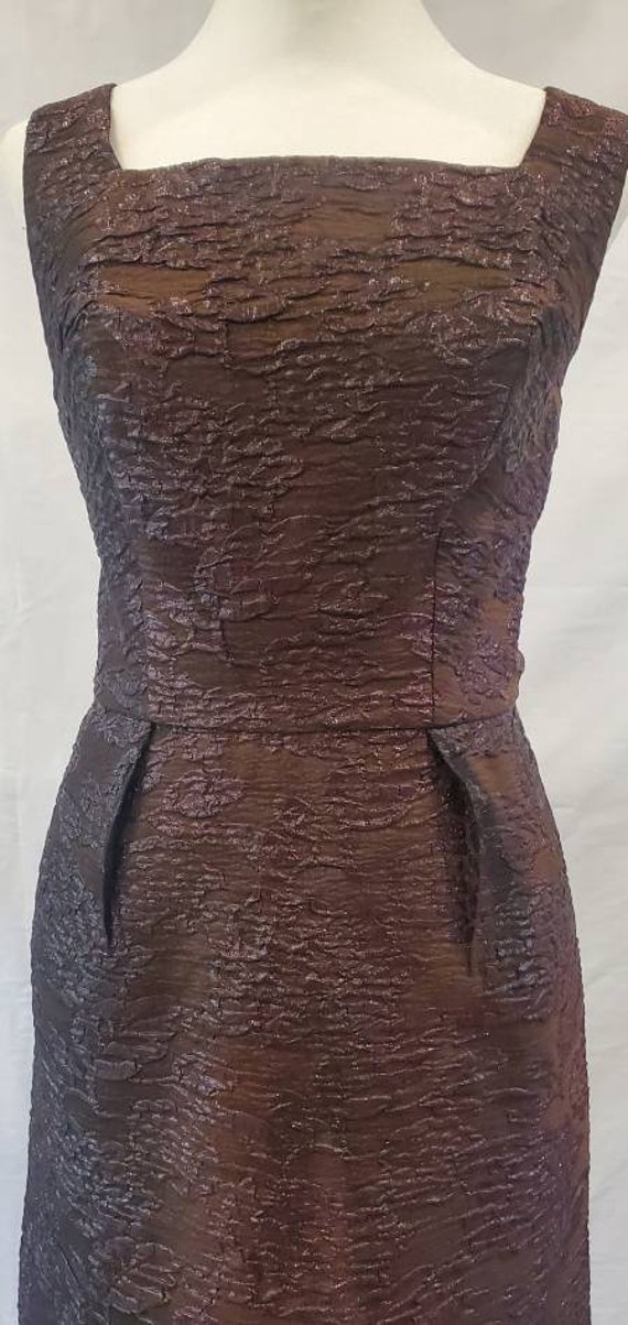 1960s Julie Miller Brown and Black Brocade Tank C… - image 5