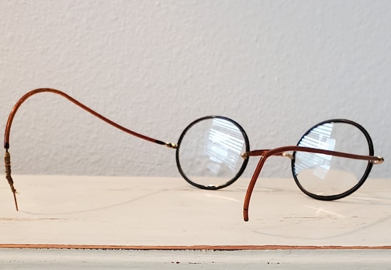 1920s Antique Bronze Metal Bifocal Eyeglasses / S… - image 3