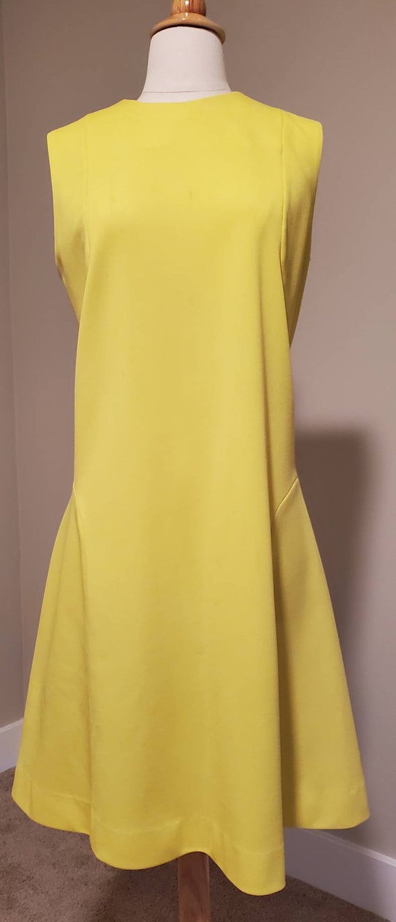 1960s /1970s Miss Couture Bright Yellow Sleeveless