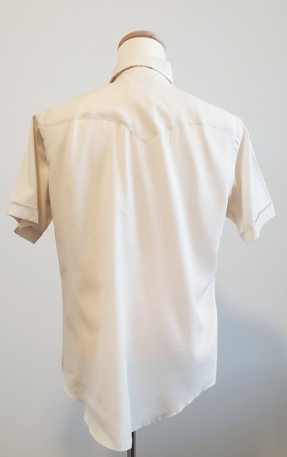 1970s Wranglers Cream Men's Short Sleeve Western … - image 8