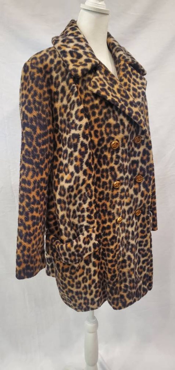 1970s  Davis Of Boston Faux Fur Animal Print Swin… - image 4