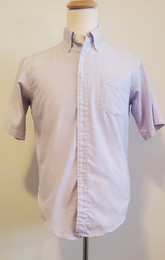 1960s Sero Shirtmakers Light Purple Men's Short Sl