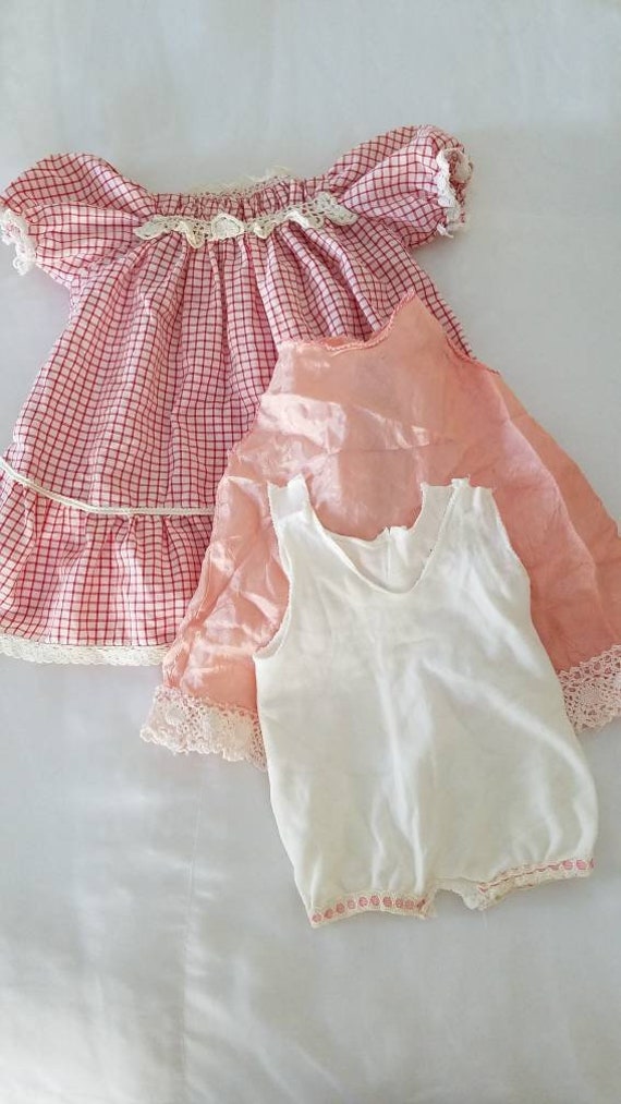 1950's Red Gingham Short Sleeve Toddler Dress With