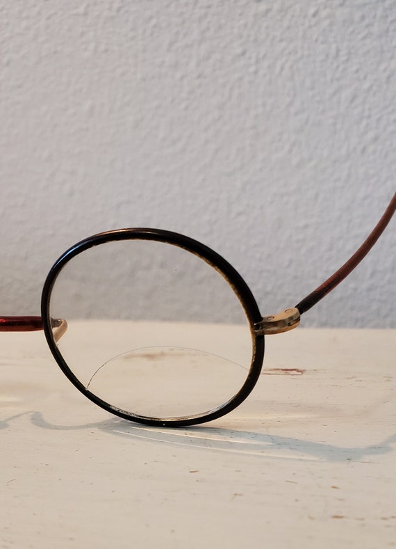 1920s Antique Bronze Metal Bifocal Eyeglasses / S… - image 7