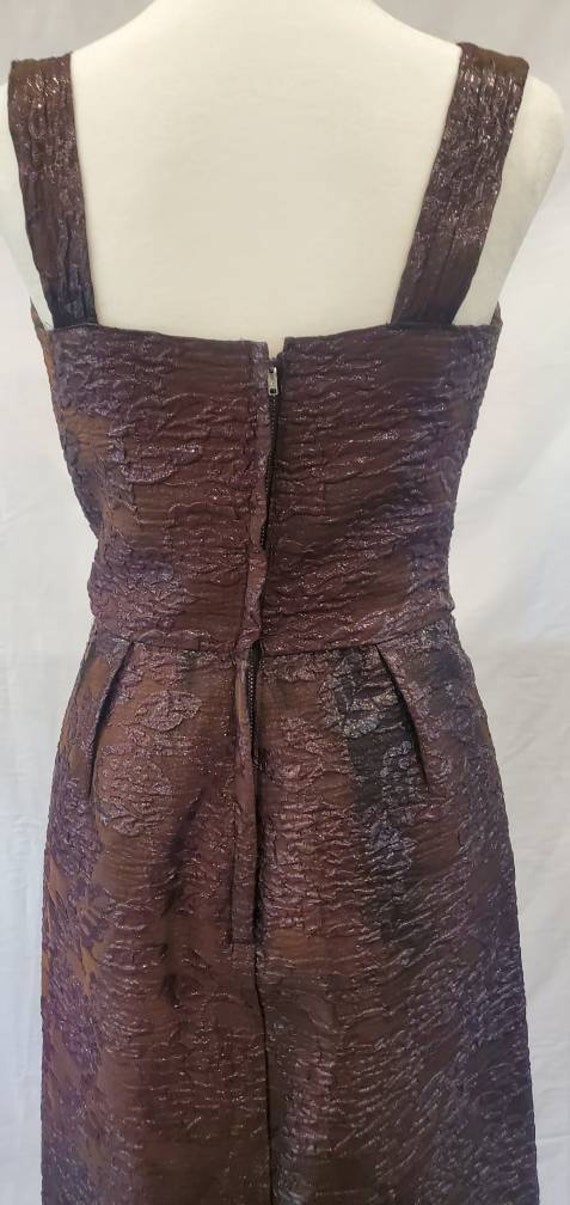 1960s Julie Miller Brown and Black Brocade Tank C… - image 7