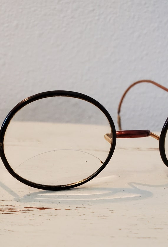 1920s Antique Bronze Metal Bifocal Eyeglasses / S… - image 6