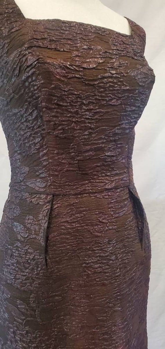 1960s Julie Miller Brown and Black Brocade Tank C… - image 2