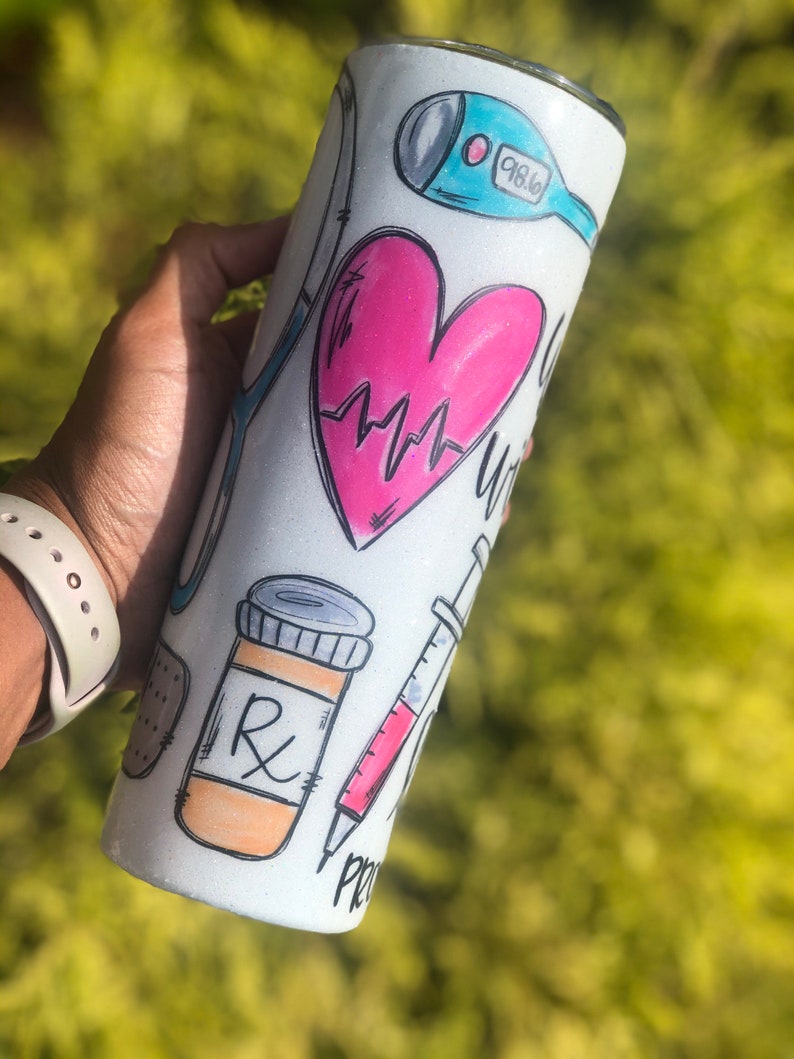 Personalized Nurse Tumbler| Nurse Appreciation Week| Custom Glitter Tumbler | Doctor Tumbler | Double Walled Tumbler | Best Friend Gift| 