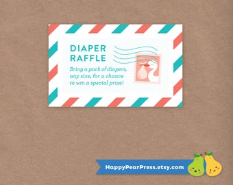 Baby on the Way Diaper Raffle (Pink) // Baby Shower // DIY Custom Printable Diaper Raffle Insert // Special Delivery // Instant Download