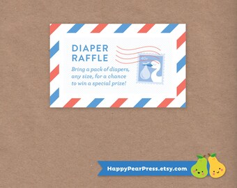 Baby on the Way Diaper Raffle (Blue) // Baby Shower // DIY Custom Printable Diaper Raffle Insert // Special Delivery // Instant Download