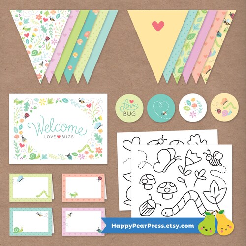 Love Bug Printable Party Pack Instant Download // Birthday - Etsy