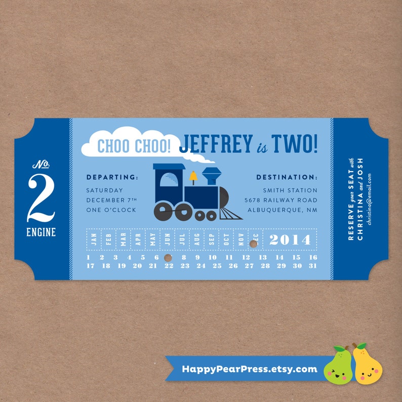 train ticket printable birthday party invitation diy custom etsy
