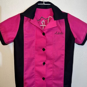 Retro Two-Tone Bowling Shirt - Kids & Adult Vintage Style zdjęcie 4