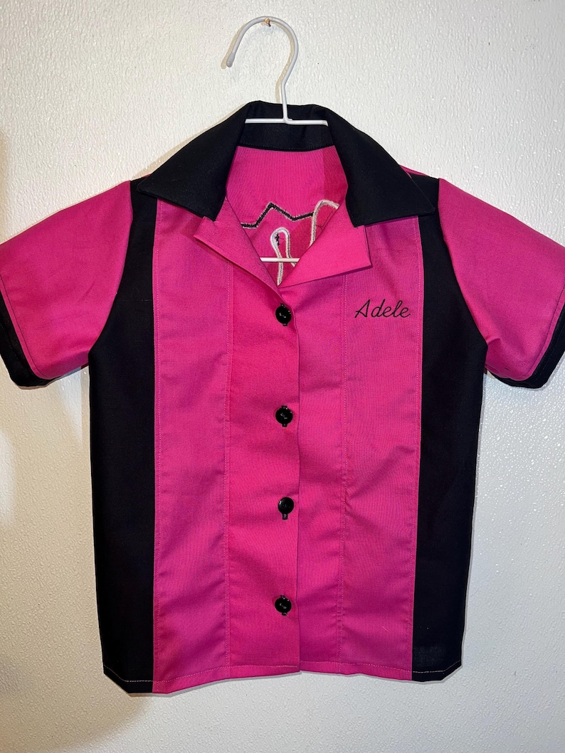 Retro Two-Tone Bowling Shirt - Kids & Adult Vintage Style zdjęcie 4