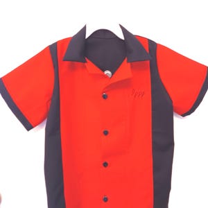 Retro Two-Tone Bowling Shirt - Kids & Adult Vintage Style zdjęcie 1