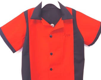 Retro Two-Tone Bowling Shirt - Kids & Adult Vintage Style