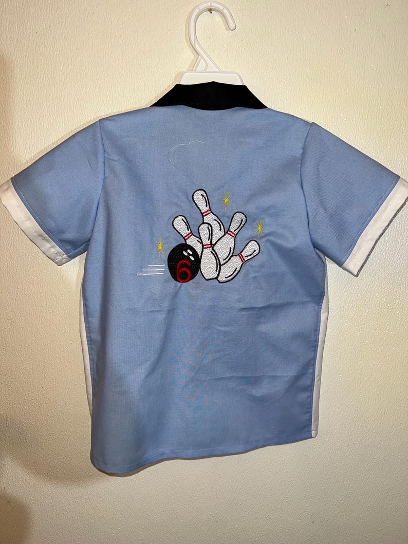 Retro Two-Tone Bowling Shirt - Kids & Adult Vintage Style zdjęcie 12
