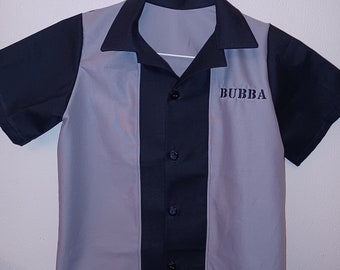 Vintage Style Two-Tone Bowling Shirt: Custom Colors, Rockabilly Style