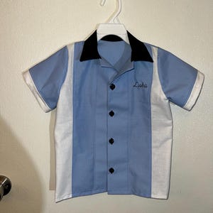 Retro Two-Tone Bowling Shirt - Kids & Adult Vintage Style zdjęcie 5